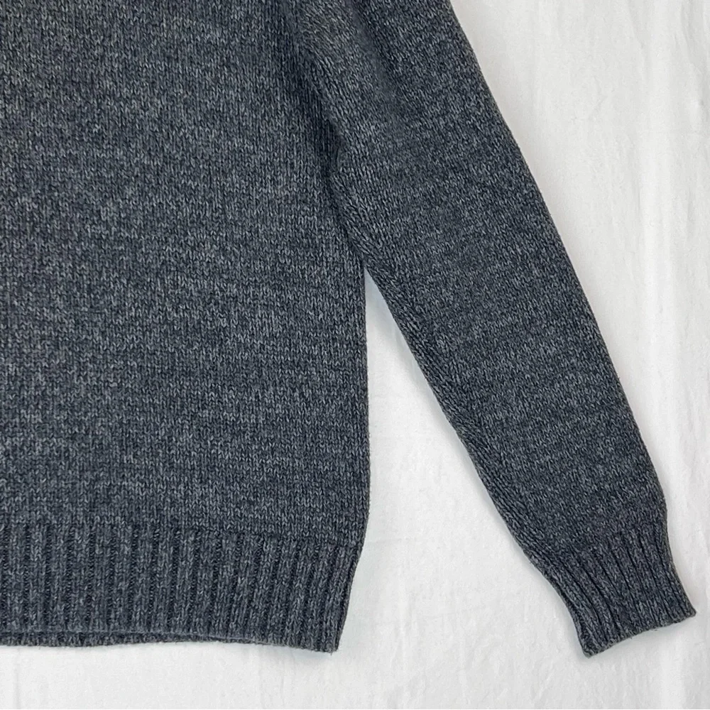 VINTAGE POLO RALPH LAUREN Men’s SWEATER Sz M Heather Black Gray Heritage Preppy